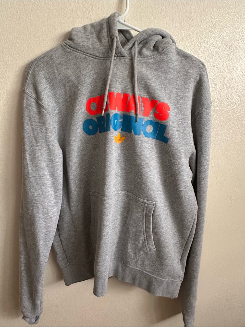 adidas Gray 'Always Original' Hoodie with Colorblock Logo